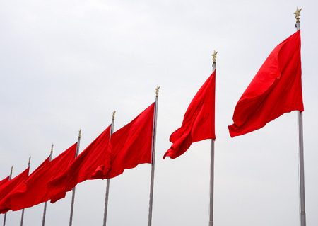 The national flag of China, Asiaの写真素材