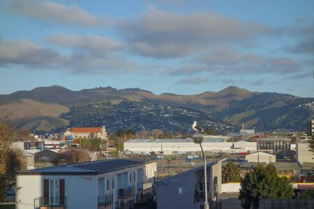 CHRISTCHURCH, NEW ZEALAND - JUNE 06, 2015: View of the industrial area in the cityのeditorial素材