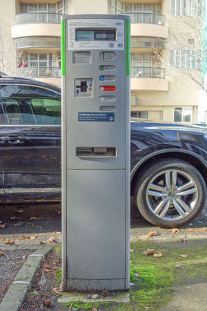 AUCKLAND, NEW ZEALAND - JUNE 09, 2015: Car parking meterのeditorial素材