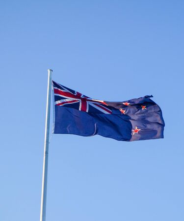 The national flag of New Zealand, Oceaniaの写真素材