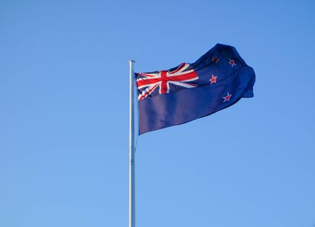The national flag of New Zealand, Oceaniaの写真素材