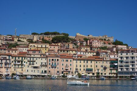 ELBA ISLAND, ITALY - CIRCA AUGUST 2016: View of Portoferraioのeditorial素材