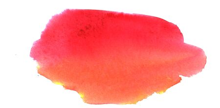 Pink orange watercolor hand drawn strokes macro paper texture background. Wet brush painted smudges and stains abstract watercolor illustration. Artistic design element. Romantic banner. Graphic cardの写真素材