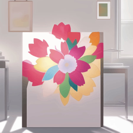 Paint colorful leaves for flowersの写真素材