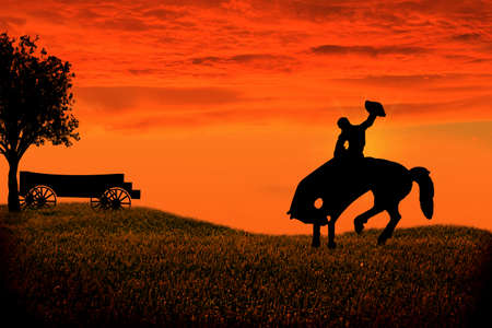 Cowboy Silhouetteの写真素材