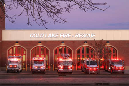 Cold Lake Fire Rescue Station. Cold Lake, Alberta, Canada - August 22, 2019. This new building...