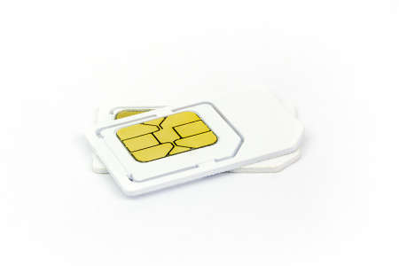 sim card on white background, clipping pathの写真素材