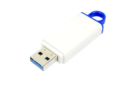 usb flash drive 3.0 on white background, clipping path