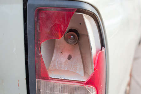 Car tail light has broken from accidentの写真素材