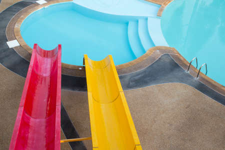 slider for adult in the public water parkの写真素材