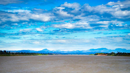beautiful cloud sky at Mekong riverの写真素材