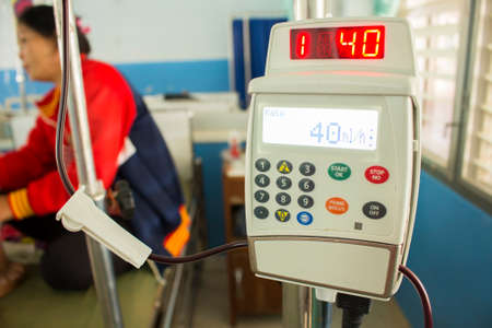 Infusion pump in the hospital, soft focusedの写真素材
