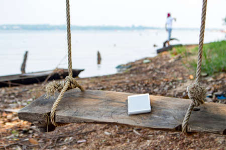 leave your phone on vacation, soft focusedの写真素材