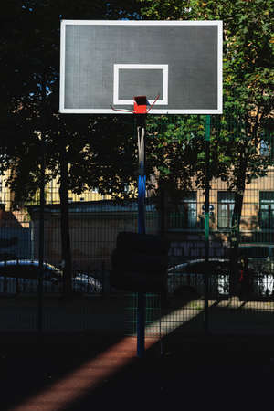 basketball hoop on the city playground.の写真素材
