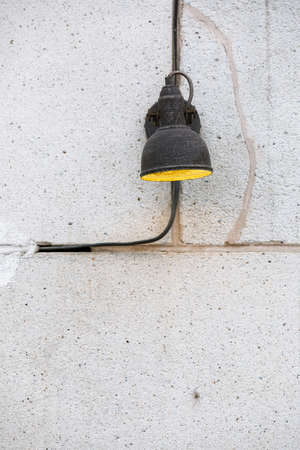 lamp on the outside wall of the house