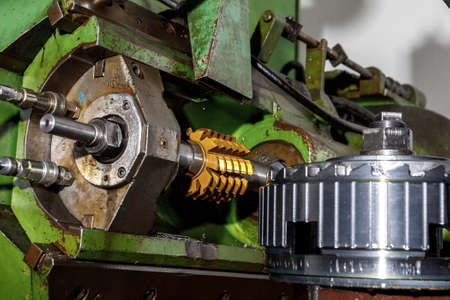 Metal processing machine. Detail of a tool in productionの写真素材