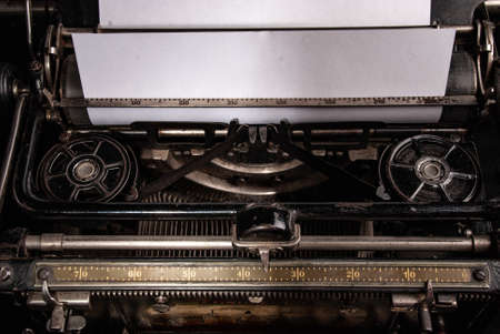 Details of an old retro typewriter, vintage styleの写真素材