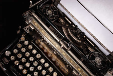 Details of an old retro typewriter, vintage styleの写真素材