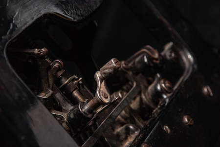 Details of an old retro typewriter, vintage style