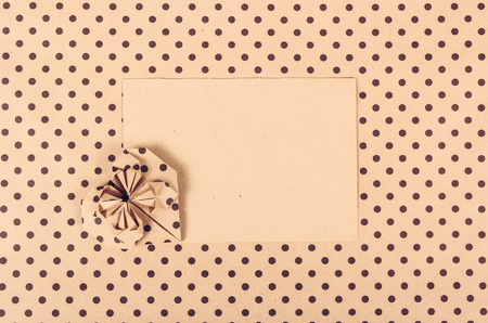 Romantic message. St. Valentine's Day. Paper Valentine. Paper background. Heart origami.の写真素材