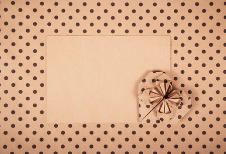 Heart origami. Paper heart. Romantic message. Romantic letter. Copy spaceの写真素材