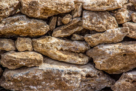 Wall of stones, shell rock textureの写真素材