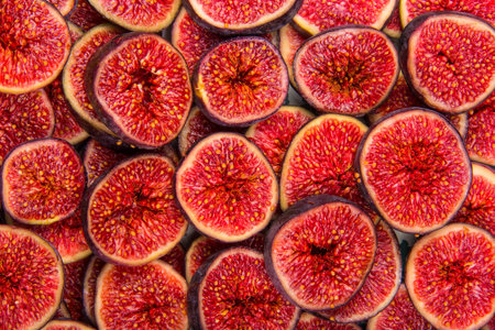 Fig slices fruit backgroundの写真素材
