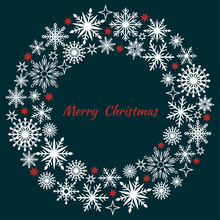 Christmas wreath of snowflakesのイラスト素材