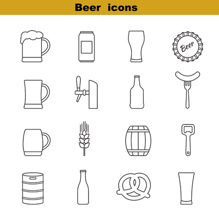 Beer vector icons setのイラスト素材