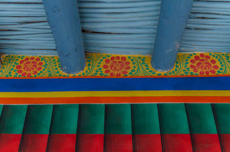 Detail of the wall inside the Hemis Monastery, North India.の写真素材