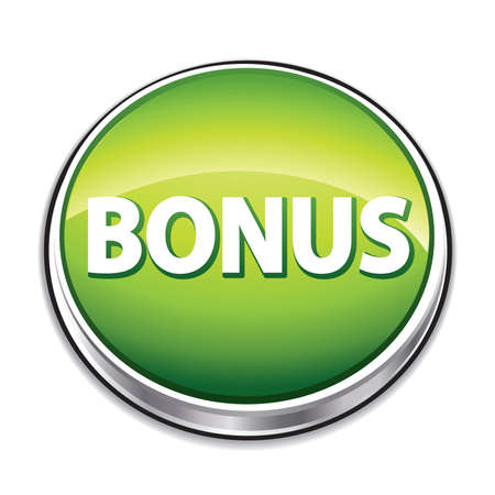Green bonus button.のイラスト素材