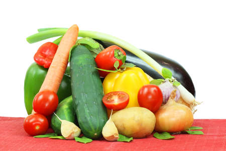 Vegetables on white backgroundの写真素材