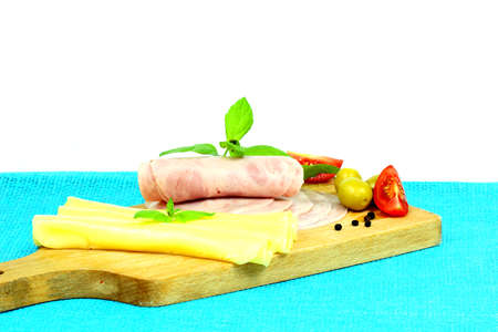 Salami and cheeseの写真素材