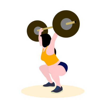Illustration of women doing weight liftingのイラスト素材