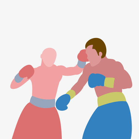 Flat character of people boxingのイラスト素材