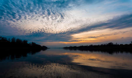 beautiful sunset on the Volga