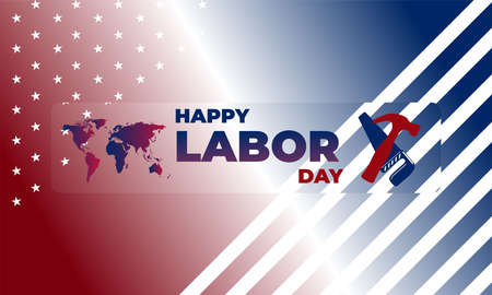Happy Labor Day, 1st of MAY, Vector Background Illustration and Text. Perfect Color Combination Design.のイラスト素材