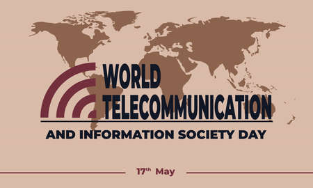 World Telecommunication and Information Society Day, Vector Background Illustration and Text.のイラスト素材
