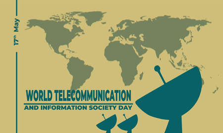 World Telecommunication and Information Society Day, Vector Background Illustration and Text.のイラスト素材