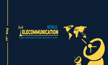 World Telecommunication and Information Society Day, Vector Background Illustration and Text.のイラスト素材