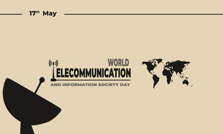World Telecommunication and Information Society Day, Vector Background Illustration and Text.のイラスト素材
