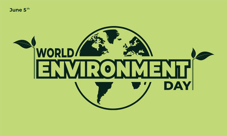 World Environment Day, Green Vector Design, Vector Illustration And Textのイラスト素材