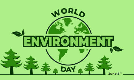 World Environment Day, Green Vector Design, Vector Illustration And Textのイラスト素材