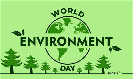 World Environment Day, Green Vector Design, Vector Illustration And Textのイラスト素材
