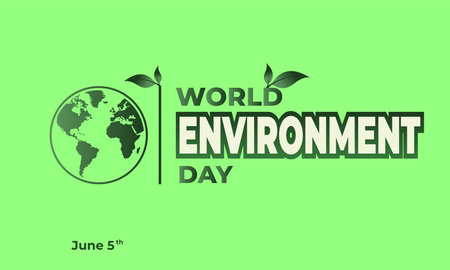 World Environment Day, Green Vector Design, Vector Illustration And Textのイラスト素材