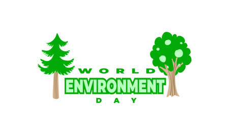 World Environment Day, Green Vector Design, Vector Illustration And Textのイラスト素材