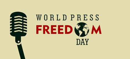 World Press Freedom Day, May 3rd, Vector Illustration and Text, Simple Designのイラスト素材