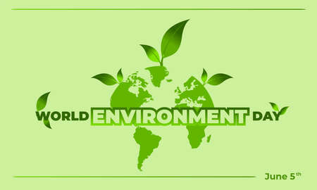 World Environment Day, Green Vector Design, Vector Illustration And Textのイラスト素材