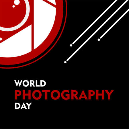 world photography day, perfect design, vector illustration and textのイラスト素材