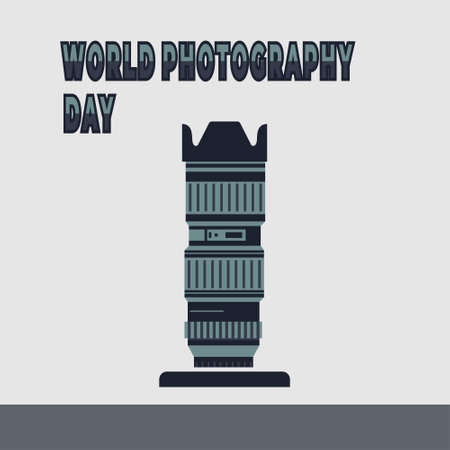 world photography day, perfect design, vector illustration and textのイラスト素材